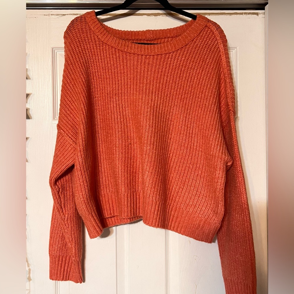 Pink cropped American Eagle sweater size large